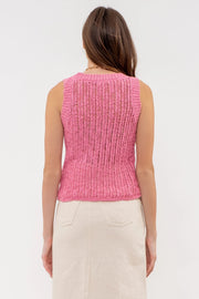 Larissa Hot Pink Sweater Tank