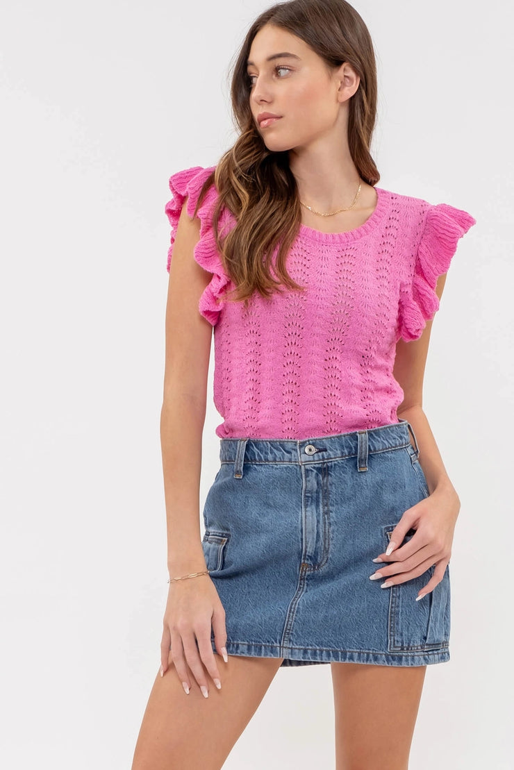 Alexis Pink Sweater Top