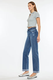 High Rise True Straight Jeans