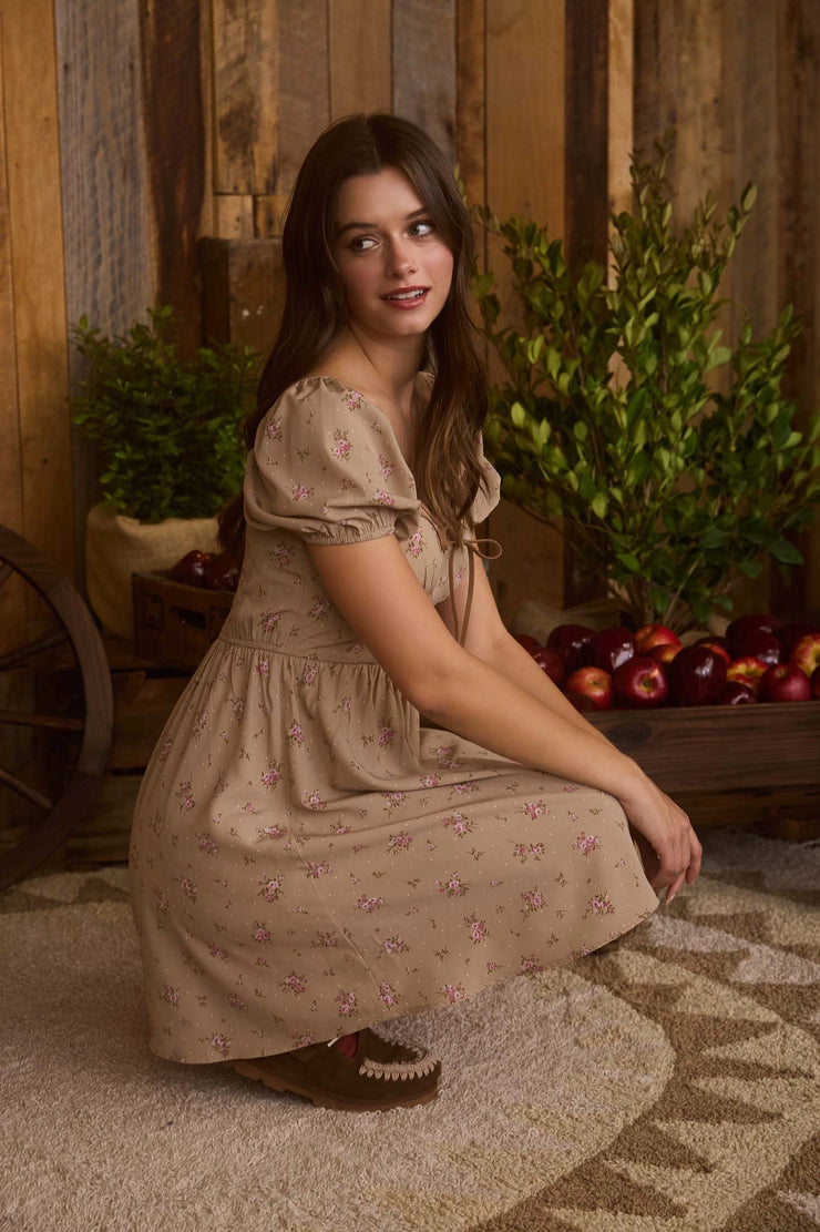 Sweetheart Puff Sleeve Dress