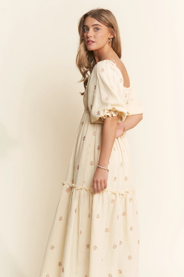 Fern Embroidered Dress