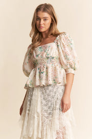 Floral Smocked Blouse
