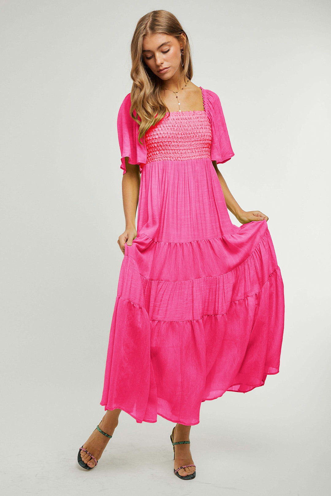 ルミニョン Candy check panel zip dress 【Pink】 72340CF7-4F94-43FB-9F6B-