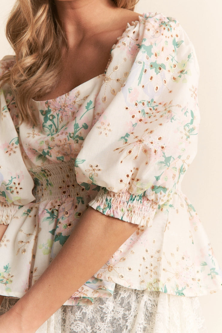 Floral Smocked Blouse