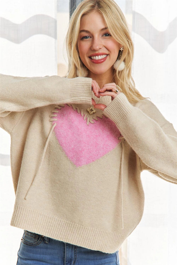 Braided Heart Sweater