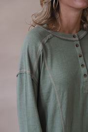 Olive Bubble Henley