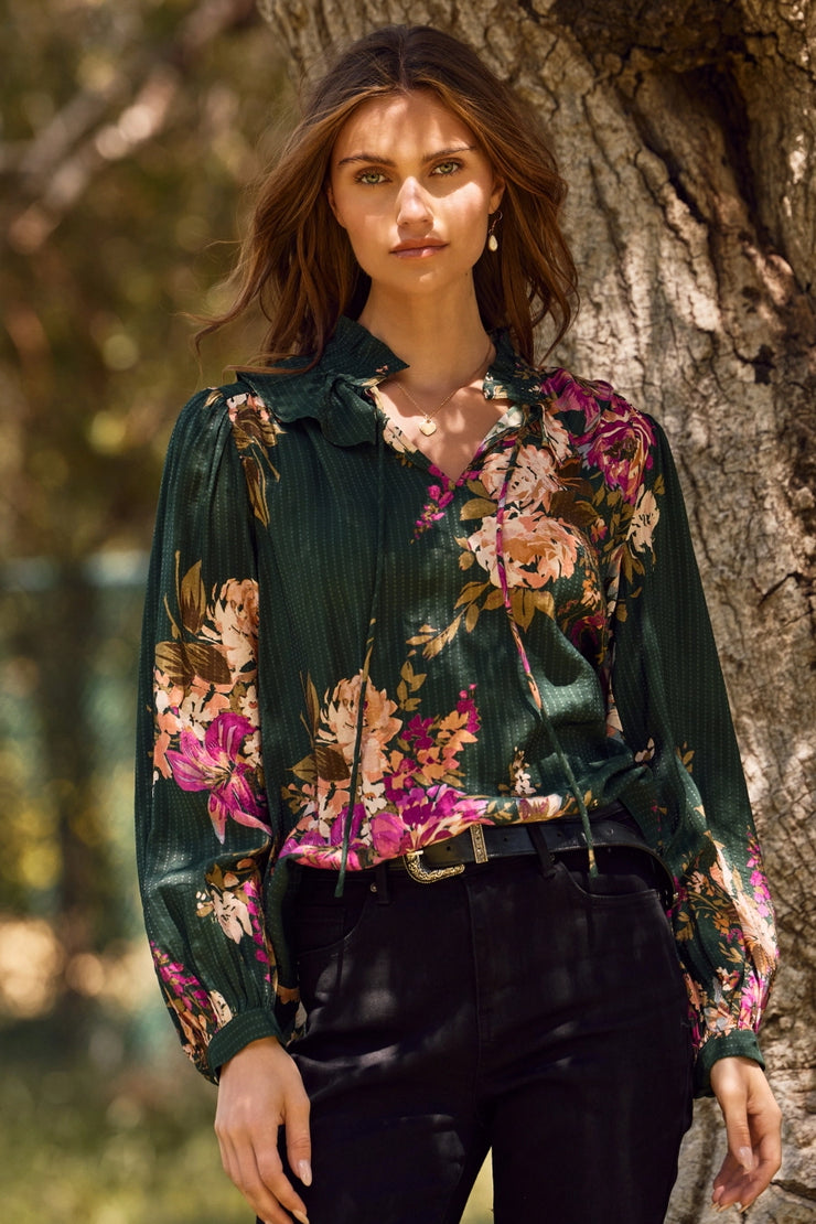 Evergreen Floral Blouse