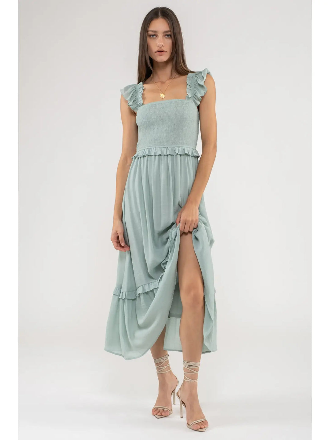 Dusty Sage Beverly Dress – 1 Happy Girl