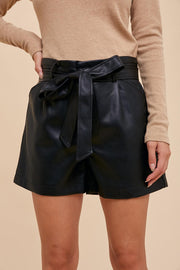 Jackie Black Leatherette Shorts