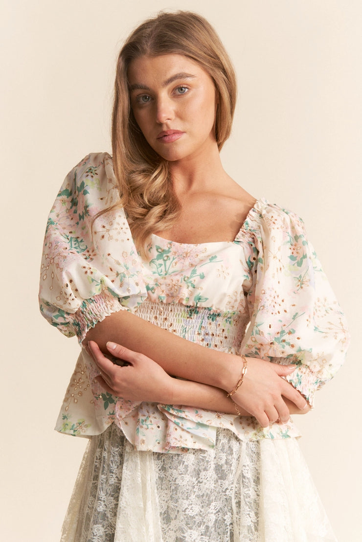 Floral Smocked Blouse