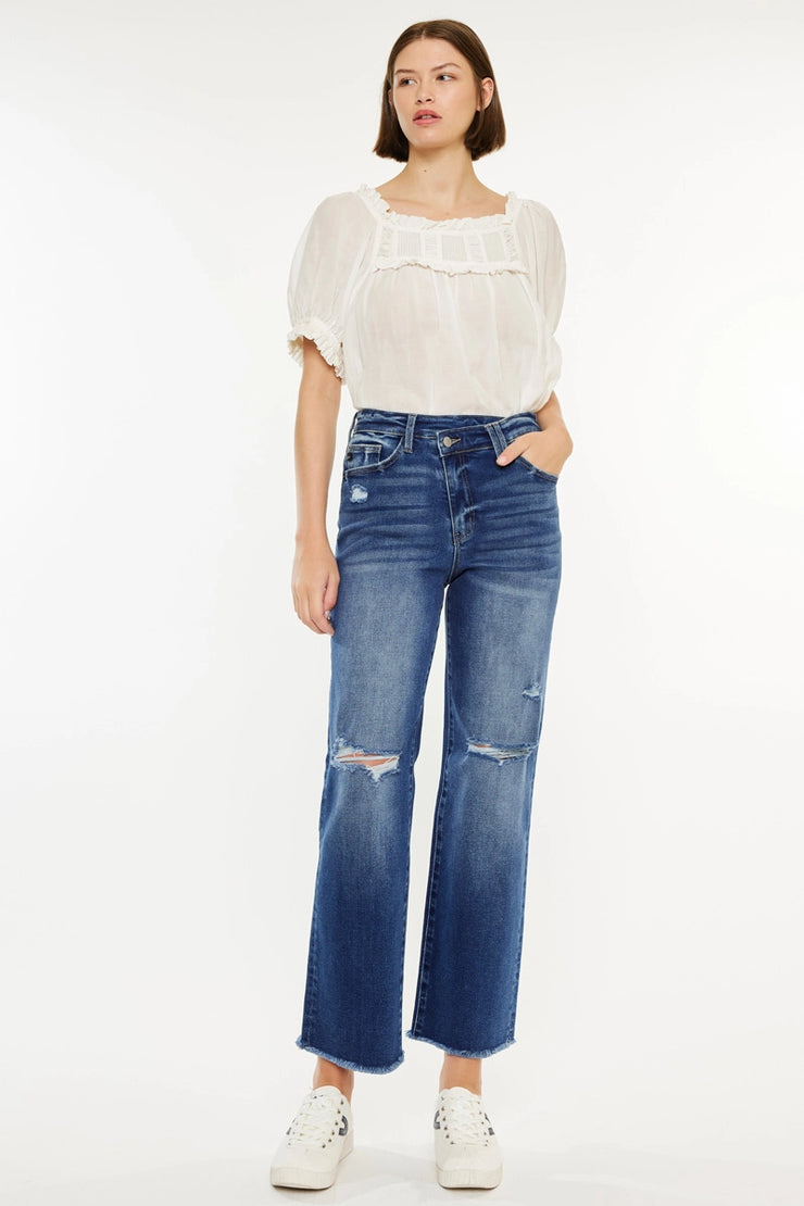 90's Criss Cross Straight Denim
