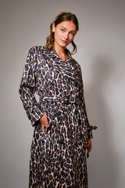 Leoapard Double Breasted Trench Coat