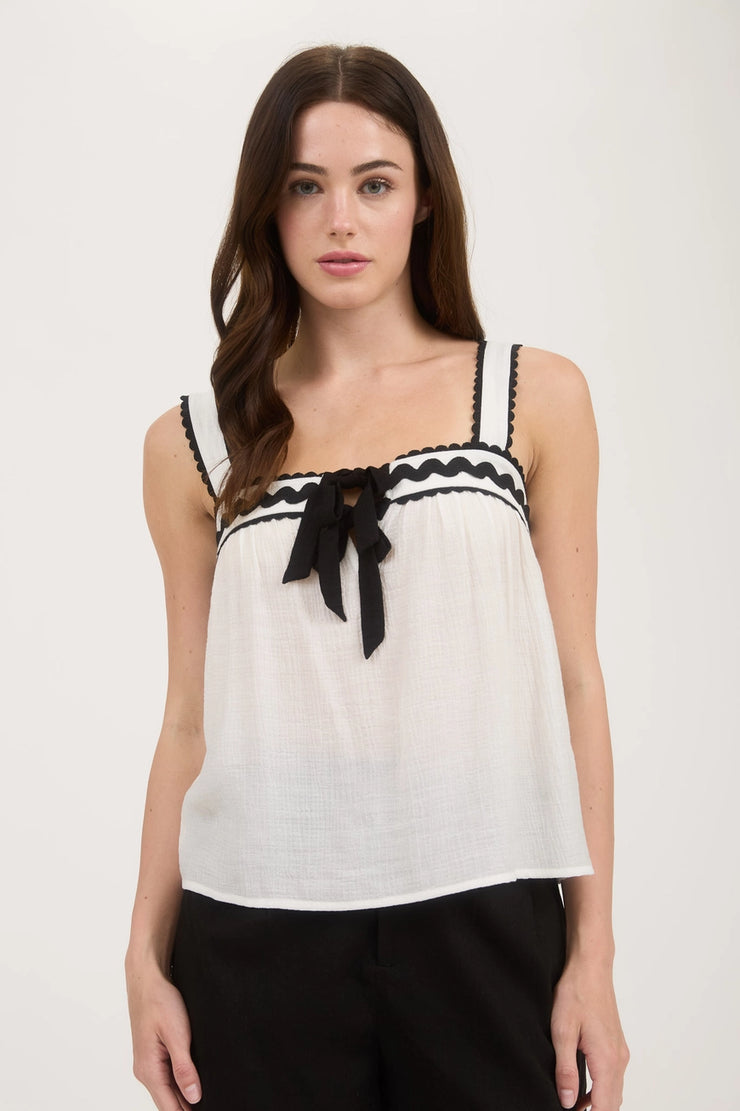 Ric-Rack Tank Cream & Black