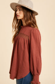 Terracotta Louise Blouse