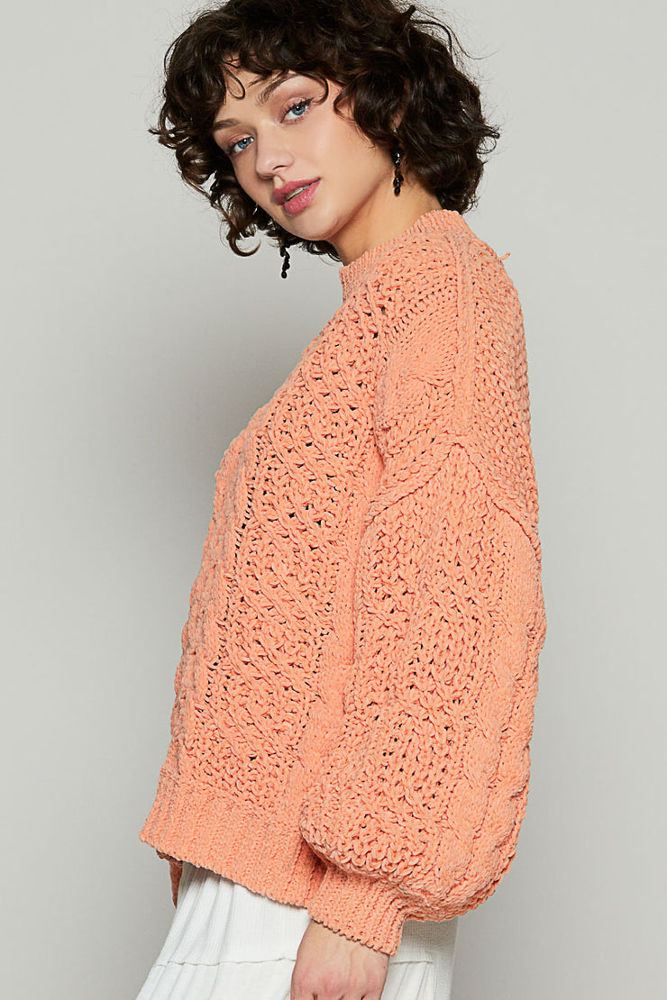 Peach Twist Sweater