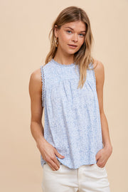 Baby Blue Floral Tank