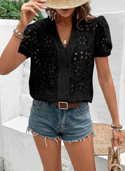 Black Eyelet Blouse