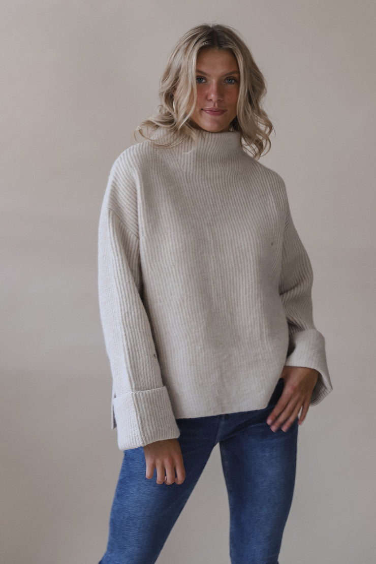 Free Falling Turtleneck Ivory Sweater