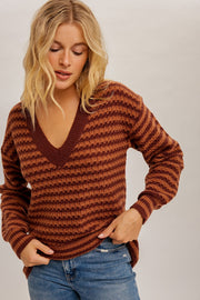 Pumpkin Zig Zag Sweater