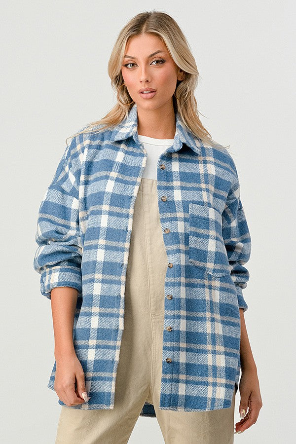 Danny Denim Blue Plaid Shacket