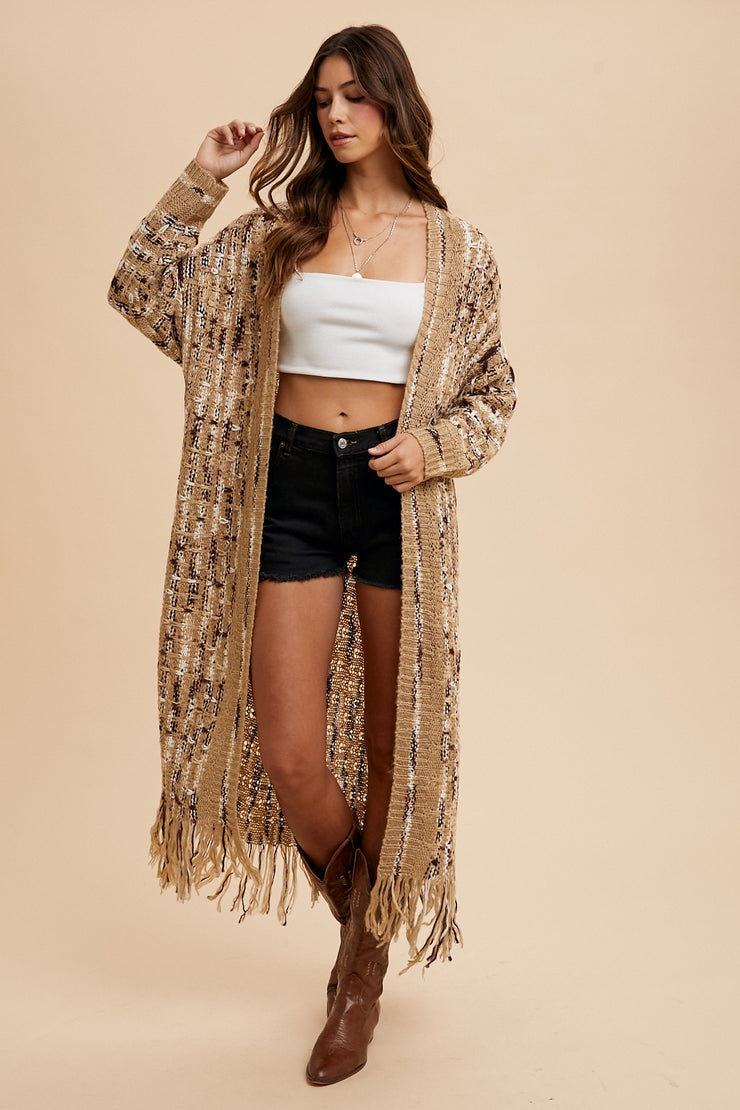 Mocha Metallic Maxi Cardigan