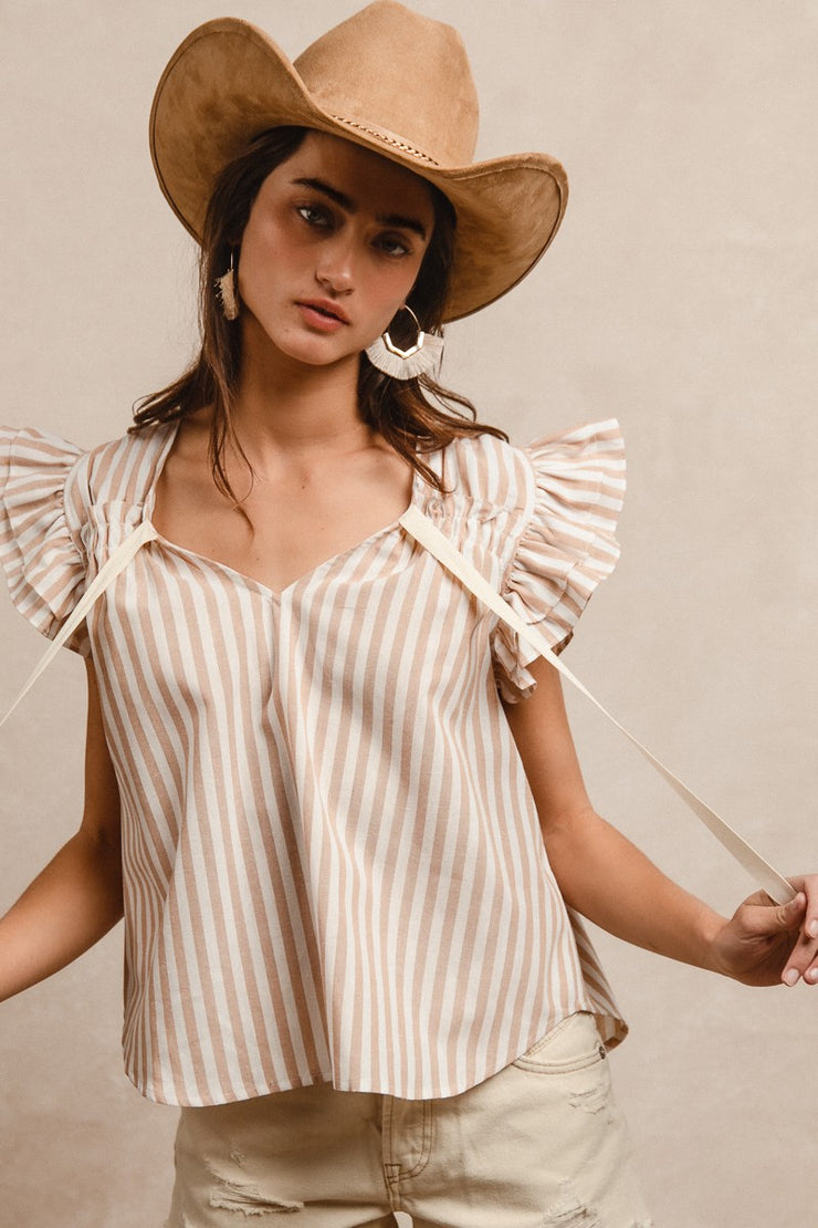 Stripe Ruffle Top