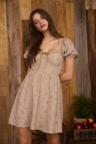 Sweetheart Puff Sleeve Dress