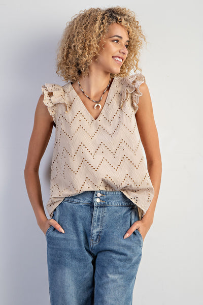 Khaki Zig Zag Blouse