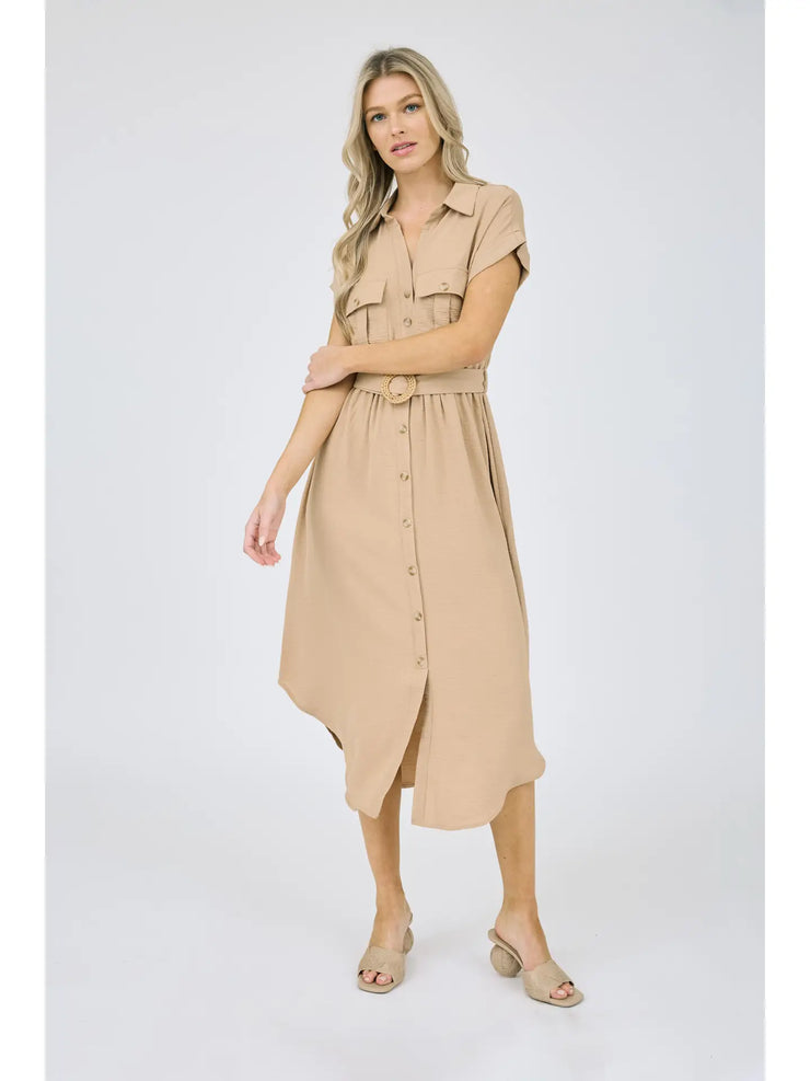 Midi Mindy Tan Dress