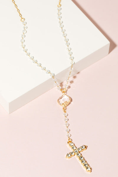 Crystal Rosary Necklace