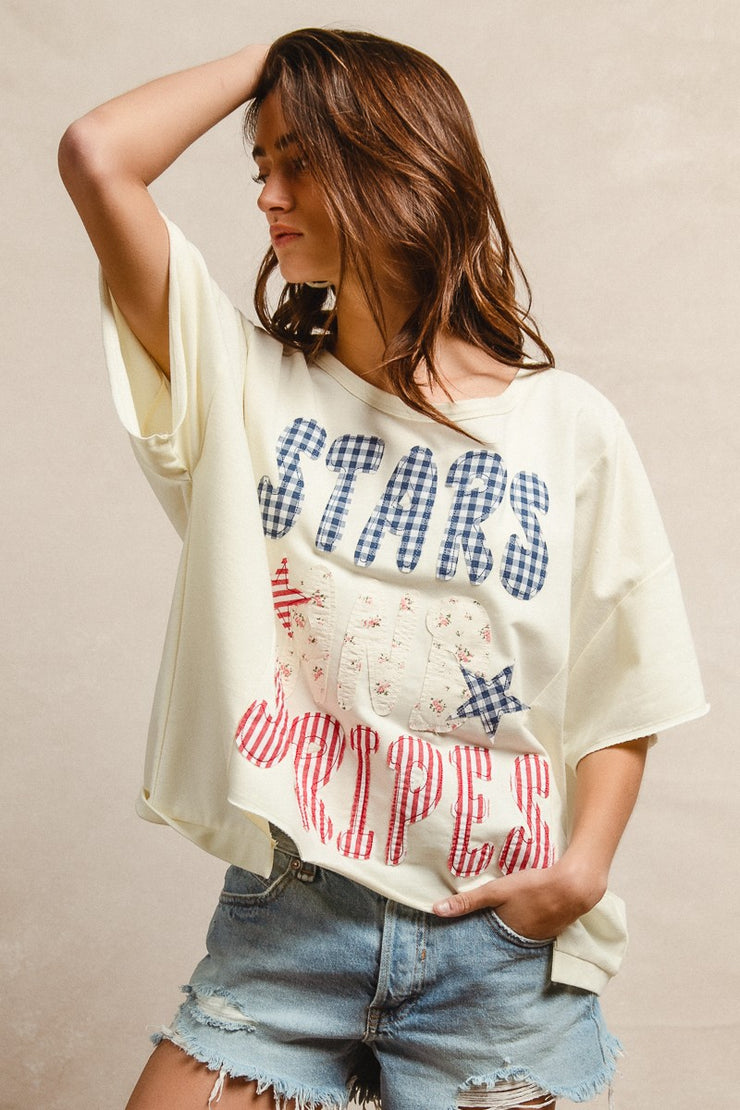 Stars & Stripes PAtchwork Tee