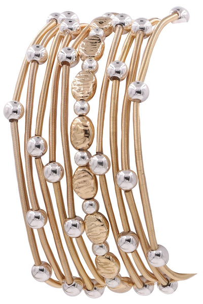 Ball Bead Bracelet Stack 2 Tone
