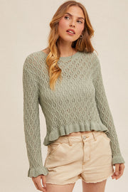 Sage Raleigh Ruffle Sweater