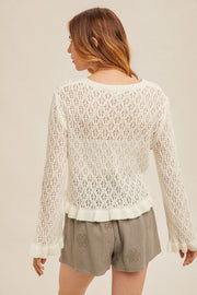 Ivory Raleigh Ruffle Sweater