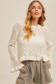 Ivory Raleigh Ruffle Sweater