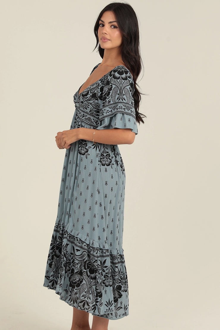 Blue Mirage Midi Dress