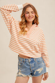 Peachy Keen Striped Blouse