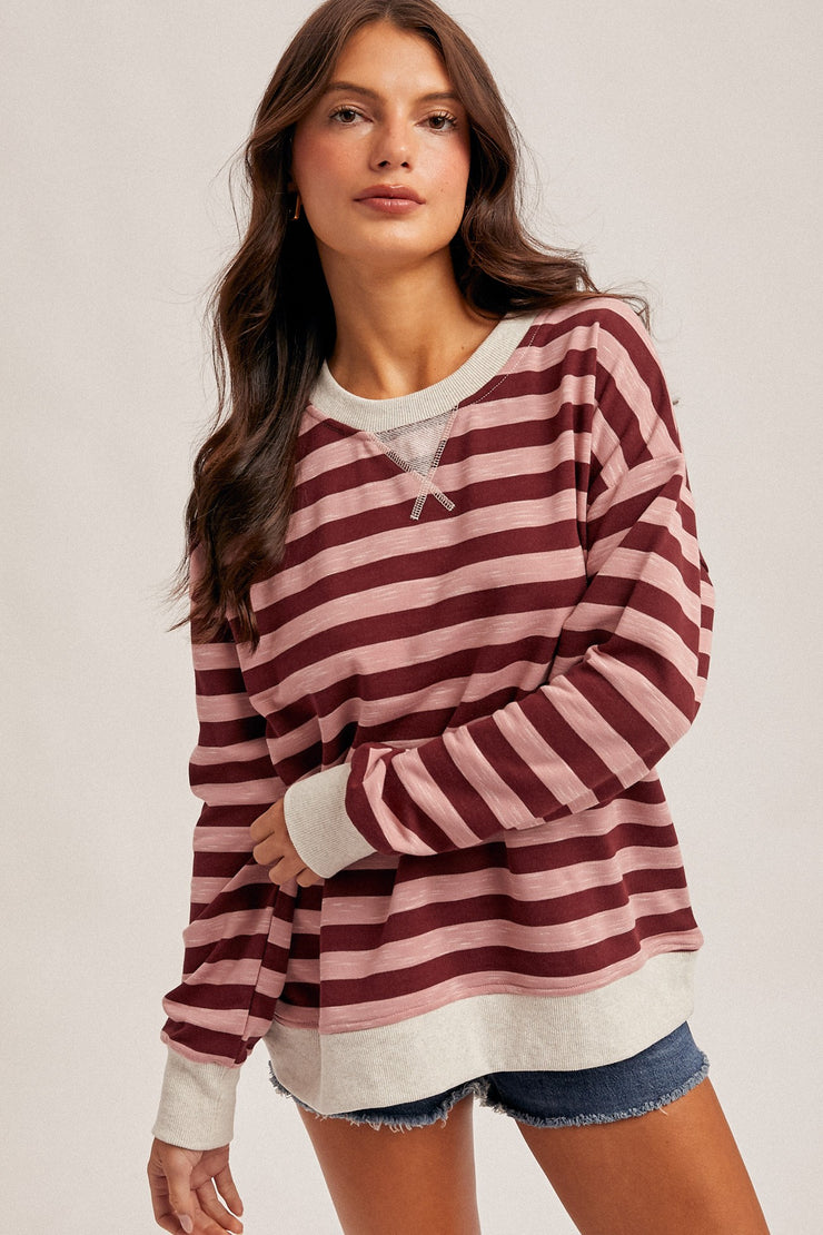 Wine Not Striped Blouse