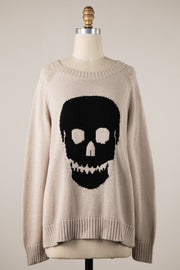 Khaki Skull Knit Sweater