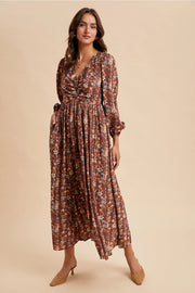 Autumn Blossom Midi Dress