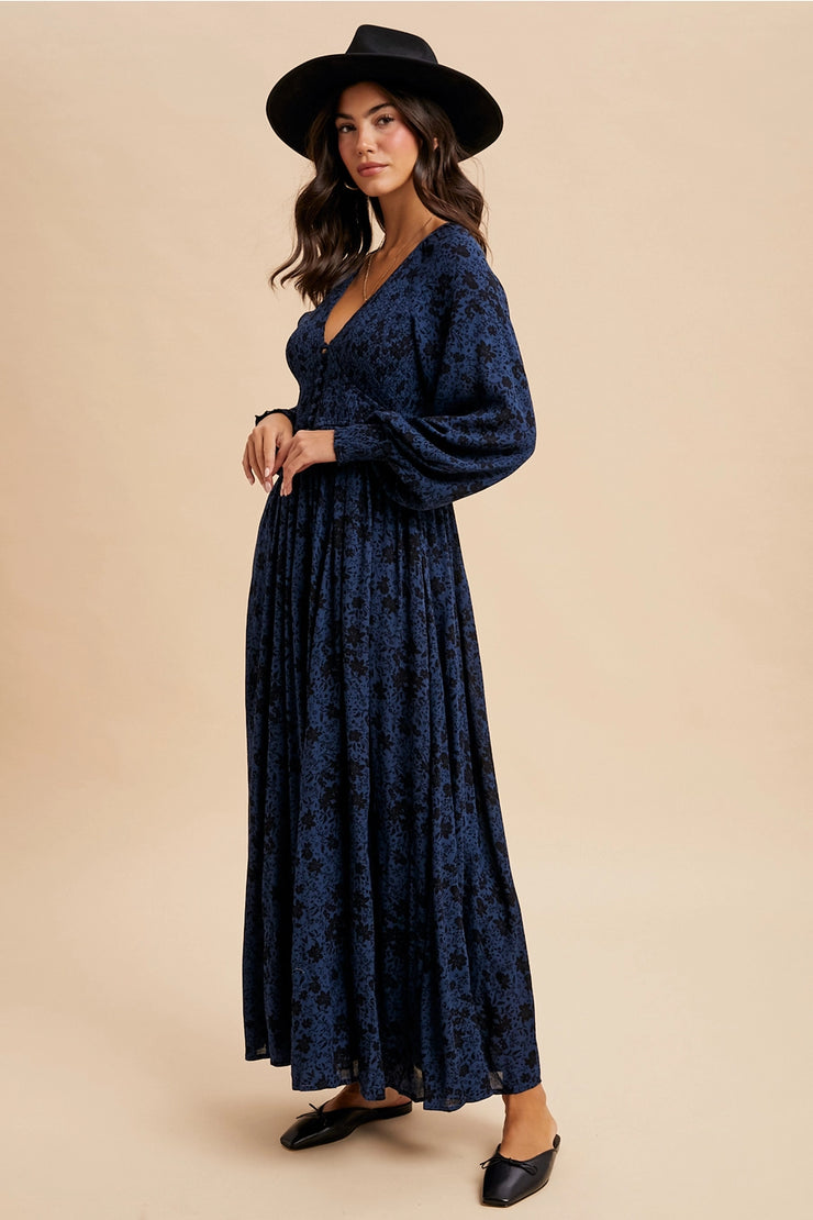 Midnight Bloom Maxi Dress