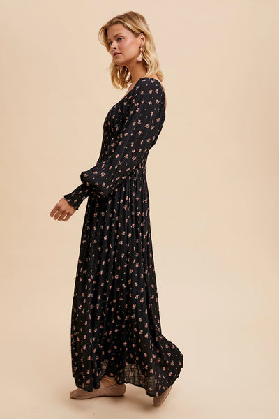 Black Floral Maxi Dress 1 Happy Girl Black Floral Maxi Dress 1 Happy Girl