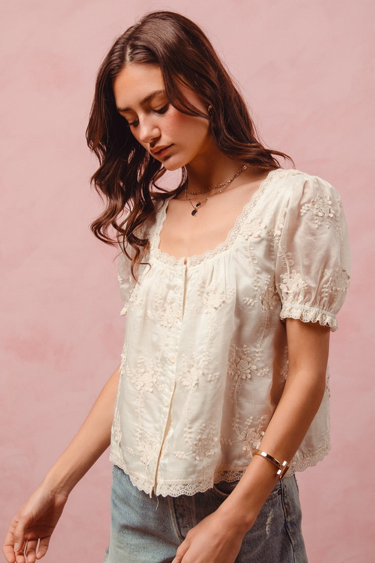 Square neck blouse