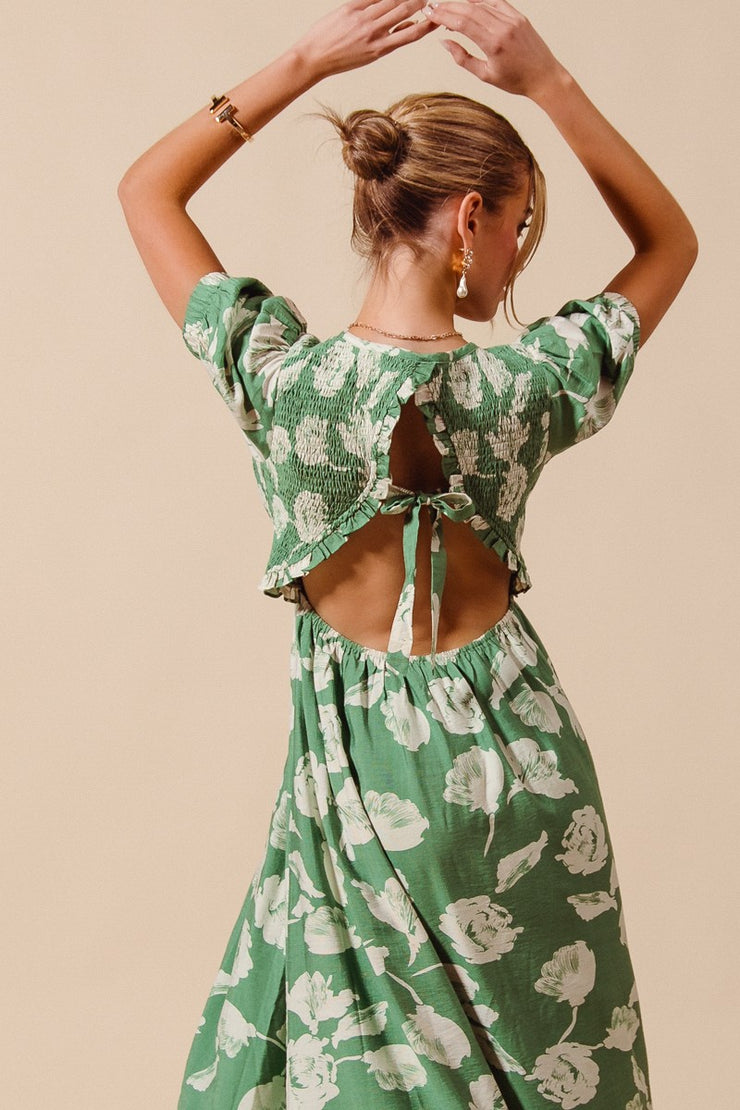 Floral Printed Smocked Dress