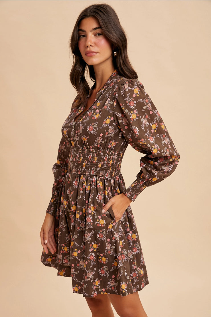 Autumn Blossom Mini Dress