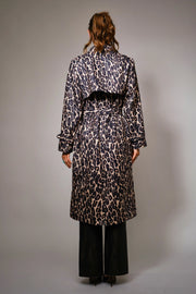 Leoapard Double Breasted Trench Coat