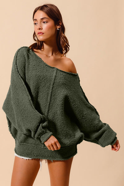 Slouchy Olive Sweater