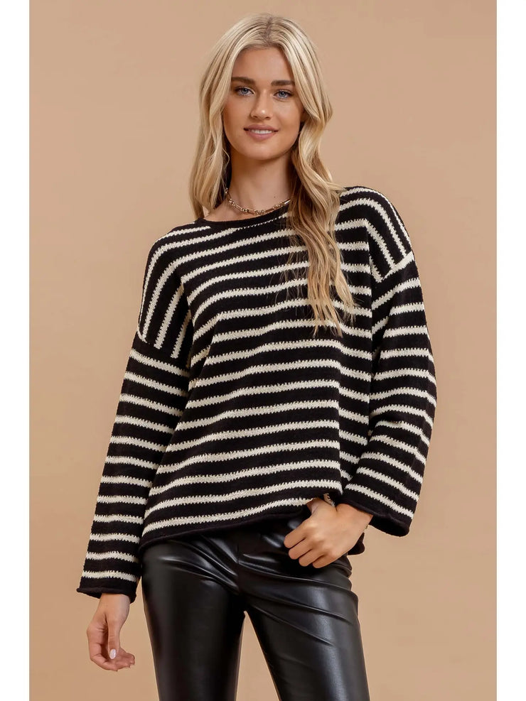 Becca Black Stripe Sweater