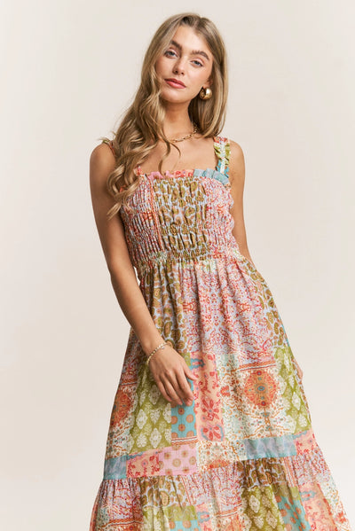 Smocked Boho Maxi Dress