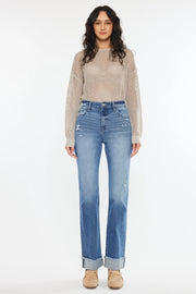 Cuffed Slim Straight Leg Jeans